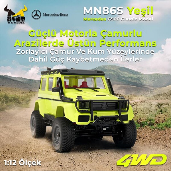 MN Model MN86S 1/12 G-Wagon Mercedes G500 4WD RC Model Rock Crawler Offroad Uzaktan Kumandalı Araba