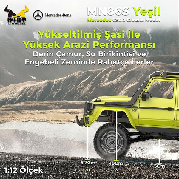 MN Model MN86S 1/12 G-Wagon Mercedes G500 4WD RC Model Rock Crawler Offroad Uzaktan Kumandalı Araba