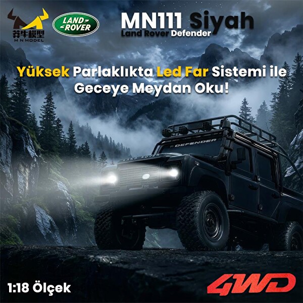 MN Model MN111 1/18 Land Rover Defender 110 4WD RC Model Rock Crawler Offroad Uzaktan Kumandalı Araba