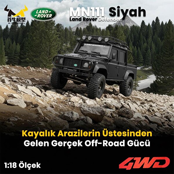 MN Model MN111 1/18 Land Rover Defender 110 4WD RC Model Rock Crawler Offroad Uzaktan Kumandalı Araba