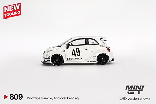 Mini GT LB-Works x Abas Works Abarth 595 Gara White Oyuncak Araba 809