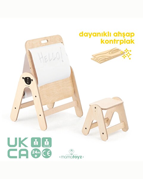 Mamatoyz Ayı Figürlü Ahşap Aktivite Masası