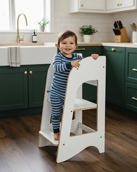 Mamatoyz Öğrenme Kulesi Beyaz - MDF 07KM