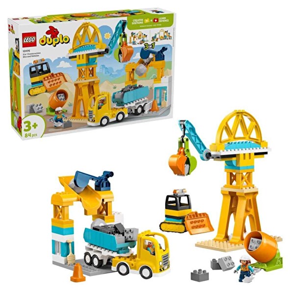 LEGO Duplo 3’ü 1 Arada İnşaat Sahası ve Araçları 10476