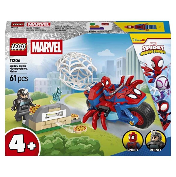 LEGO Marvel Spidey Ve İnanılmaz Arkadaşları Motosikletli Spidey Rhinoya Karşı 11206