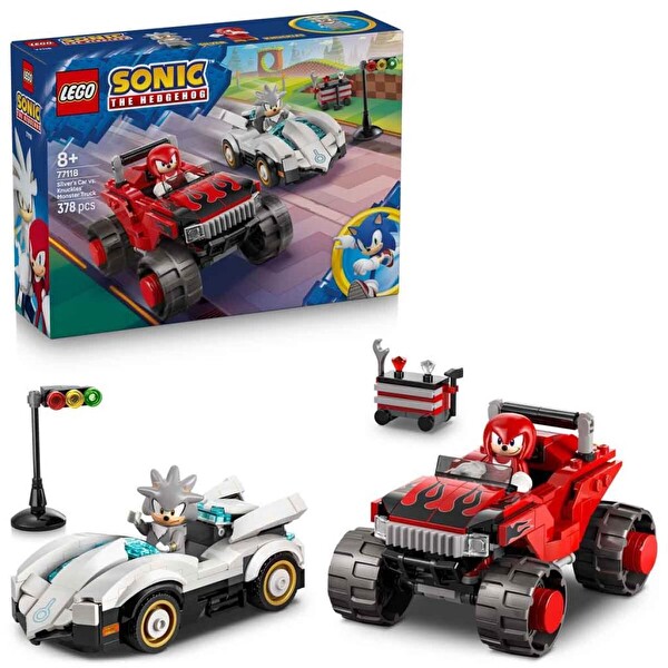 LEGO Sonic The Hedgehog Silver'ın Arabası Knuckles'ın Canavar Kamyonuna Karşı 77118