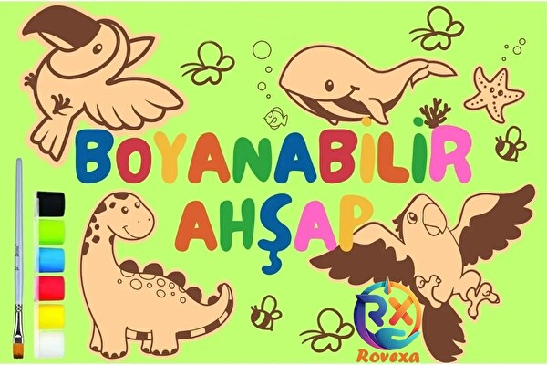 Rovexa Eğitici Ahşap Boyama Oyuncak Aktivite Yaz Okulu Kreş Kurs Anaokulu Etkinlik Sanat Seti 12li