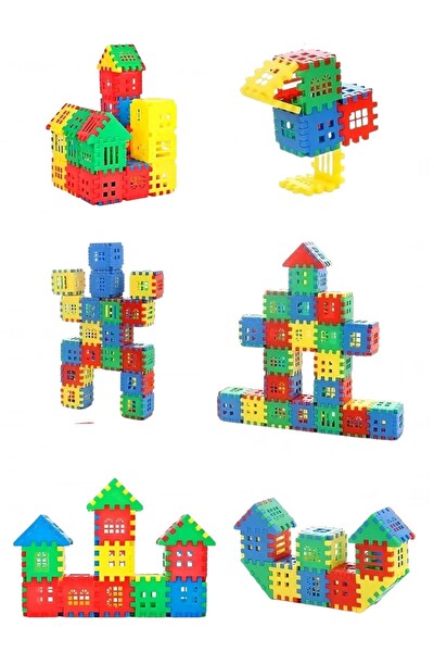 Rovexa 64 Parça Yapı Oyuncak Puzzle Blok 3D Tasarım Yeteneğini Geliştiren Eğlenceli Bilişsel Yapı Taşları