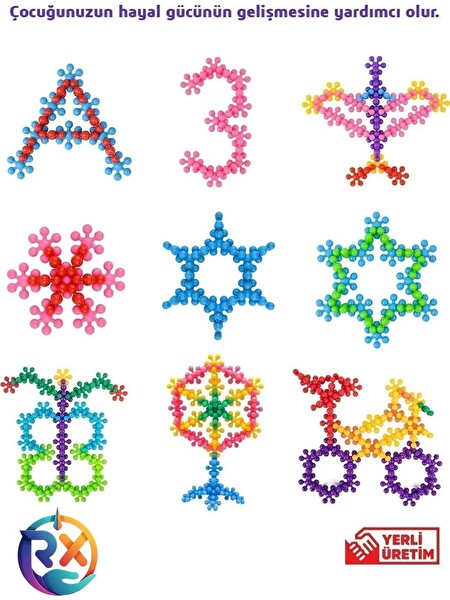 Rovexa Master Molecules 120 Parça STEM Eğitici Oyuncak 3D Zeka Geliştirici Yapı Set