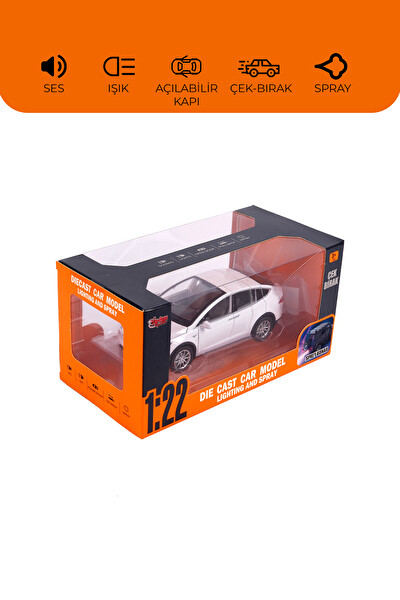 Vardem Kutulu 1:22 Sesli Ve Işıklı Buharlı Araba Beyaz HCL-511