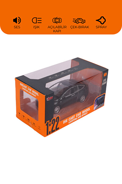 Vardem Kutulu 1:22 Sesli Ve Işıklı Buharlı Araba Siyah HCL-511