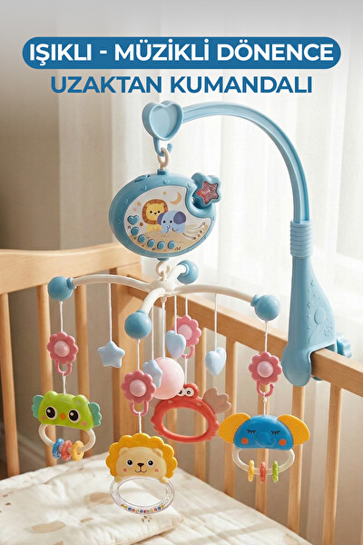 Vardem BIB-698-84 Işıklı Müzikli Kumandalı Bebek Dönencesi - Mavi