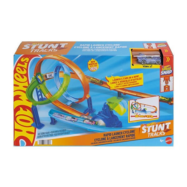 Hot Wheels Akrobasi Pistleri, Dolambaçlı Hız Pisti Seti ve Metal Araba JHK73