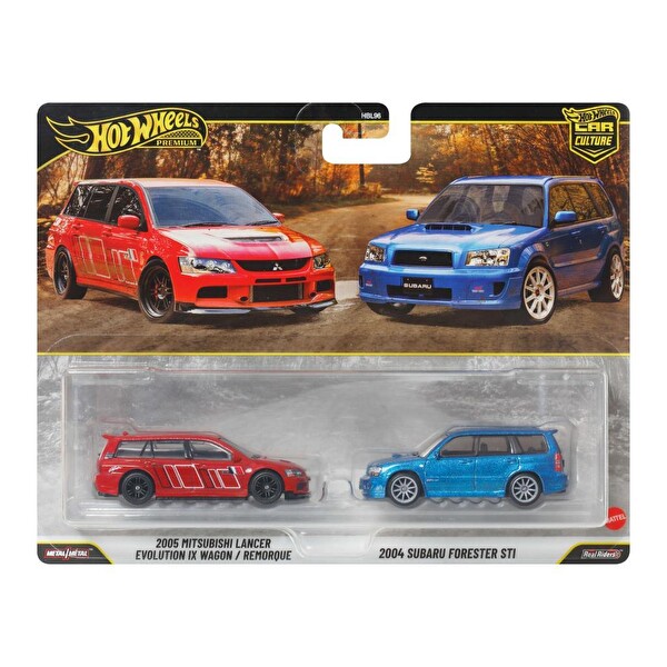 Hot Wheels Premium Car Culture 2005 Mitsubishi Lancer & 2004 Subaru Forester JHW46