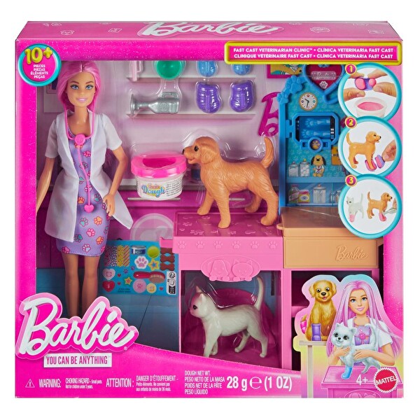 Barbie'nin Veteriner Kliniği Bebek ve Aksesuarları JFX93