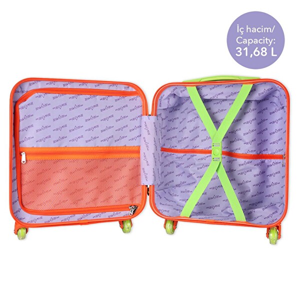 Milk&Moo 3D Ponix Tasarımlı Renkli Işıklı Tekerlekli Çekçekli Çocuk Valiz