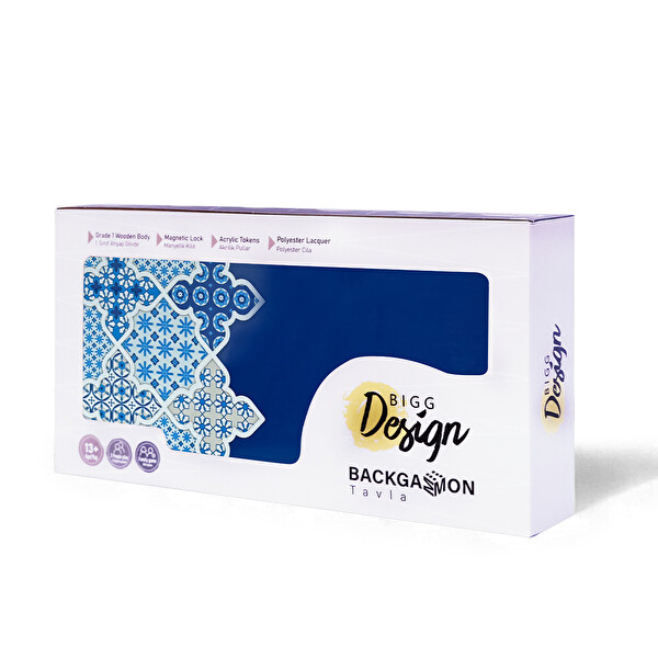 Biggdesign Blue Tile Tavla - Çizilmez Zeminli Mıknatıslı MDF Kasa 2 Kat Vernik Cilalı