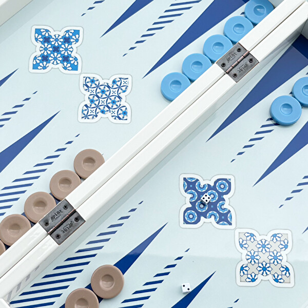Biggdesign Blue Tile Tavla - Çizilmez Zeminli Mıknatıslı MDF Kasa 2 Kat Vernik Cilalı