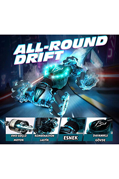 Vardem Bilekten Kontrol Şarjlı Akrobat Işıklı Araba - Yeşil VRD10631