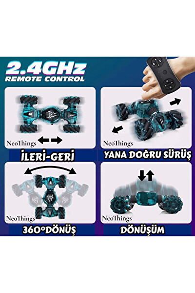 Vardem Bilekten Kontrol Şarjlı Akrobat Işıklı Araba - Yeşil VRD10631