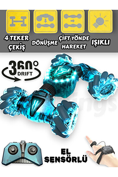 Vardem Bilekten Kontrol Şarjlı Akrobat Işıklı Araba - Yeşil VRD10631