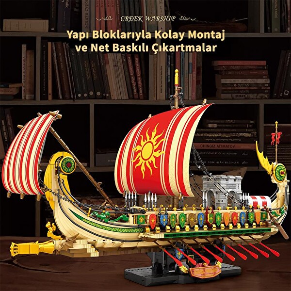Reobrix 66102 Yunan Savaş Gemisi Yaratıcı Yapı Blok Seti Building Blocks Greek Warship - 2982 Parça
