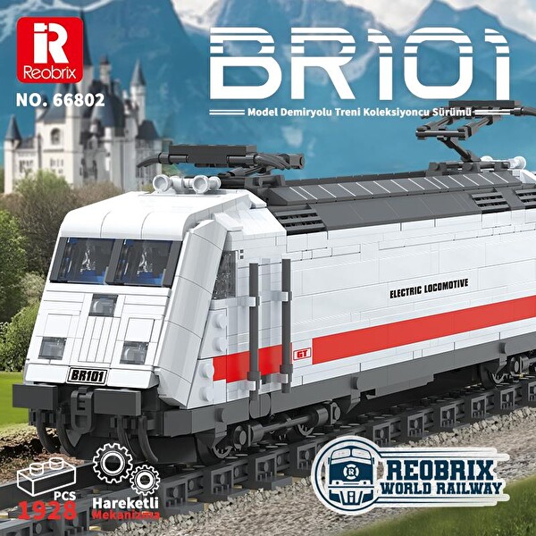 Reobrix Technic 66802 Lokomotif Tren BR101 Electric Locomotive Yaratıcı Yapı Blok Seti Building Blocks - 1928 Parça