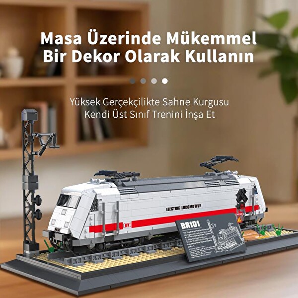 Reobrix Technic 66802 Lokomotif Tren BR101 Electric Locomotive Yaratıcı Yapı Blok Seti Building Blocks - 1928 Parça