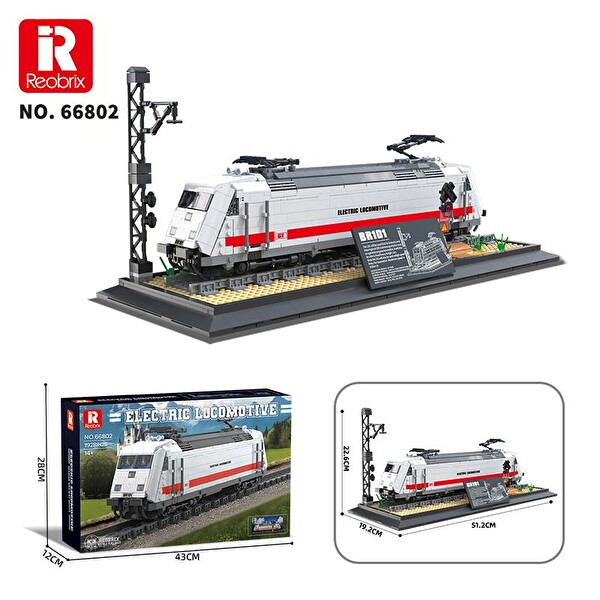 Reobrix Technic 66802 Lokomotif Tren BR101 Electric Locomotive Yaratıcı Yapı Blok Seti Building Blocks - 1928 Parça