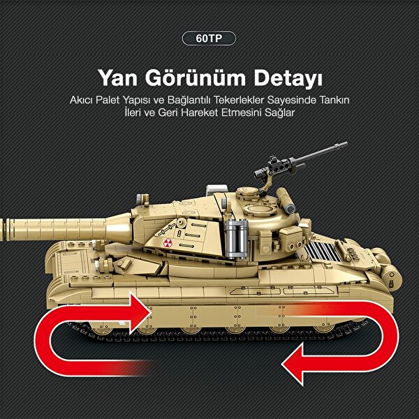 Reobrix 77036 World Of Tanks 60TP Lewandowskiego Tank Yaratıcı Yapı Blok Seti Building Blocks - 1128 Parça