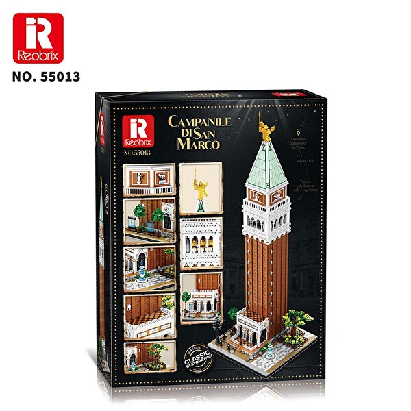 Reobrix 55013 Aziz Mark'ın Çan Kulesi Yaratıcı Yapı Blok Seti Building Blocks Campanile Di San Marco -3903 Parça