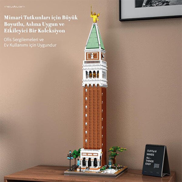 Reobrix 55013 Aziz Mark'ın Çan Kulesi Yaratıcı Yapı Blok Seti Building Blocks Campanile Di San Marco -3903 Parça