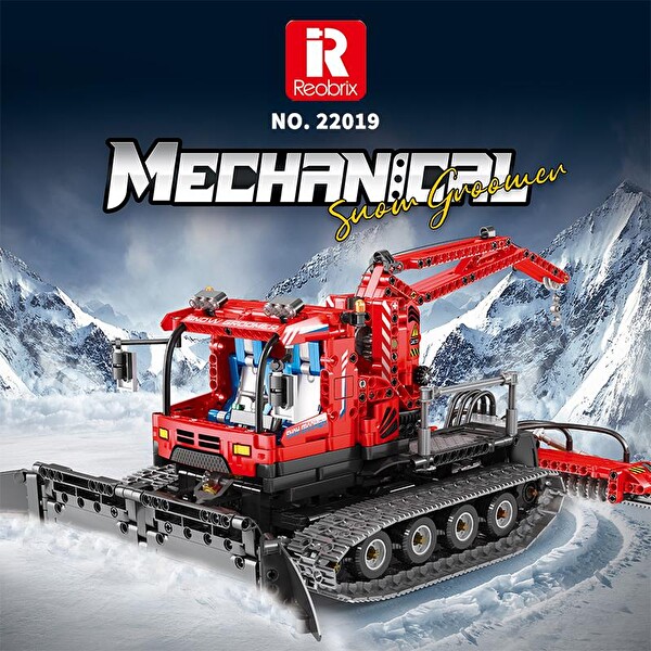 Reobrix Technic 22019 Kar Küreme Aracı Snow Groomer Kumanda&Motorlu Yaratıcı Yapı Blok Seti Building Blocks - 1047 Parça