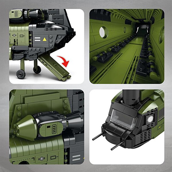 Reobrix 33031 Amerikan Helikopter CH-47 CH-47 Transport Helicopter Chinook Yaratıcı Yapı Blok Seti Building Blocks - 1451 Parça
