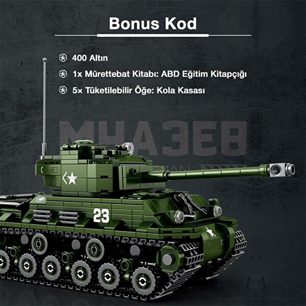 Reobrix 77030 World Of Tanks M4 Sherman Tank M4A3E8 Yaratıcı Yapı