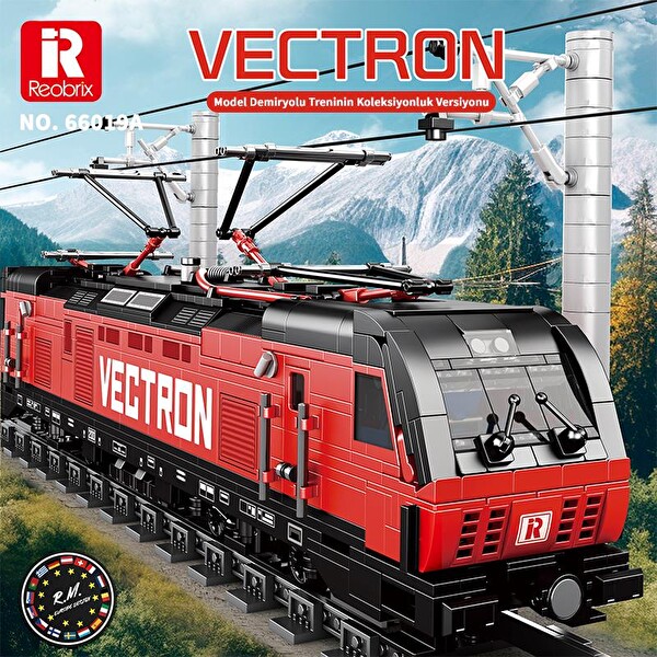 Reobrix Technic 66019 Yolcu Treni Vectron European Electric Passenger Train Yaratıcı Yapı Blok Seti Building Blocks - 1757 Parça