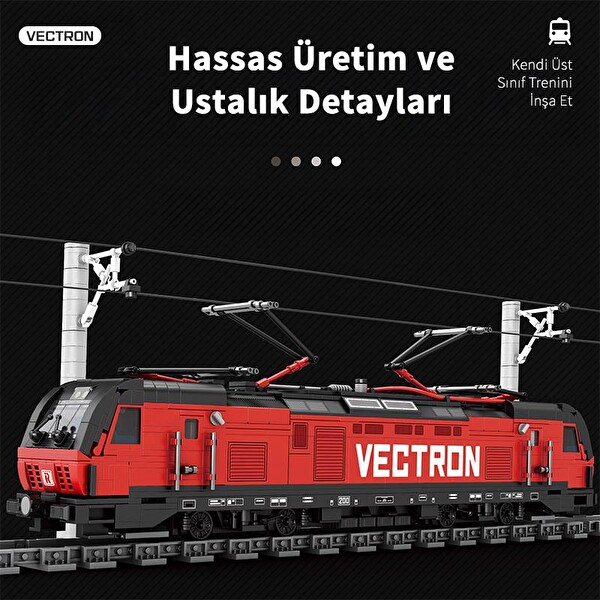 Reobrix Technic 66019 Yolcu Treni Vectron European Electric Passenger Train Yaratıcı Yapı Blok Seti Building Blocks - 1757 Parça