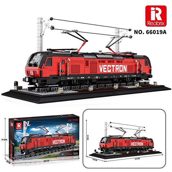 Reobrix Technic 66019 Yolcu Treni Vectron European Electric Passenger Train Yaratıcı Yapı Blok Seti Building Blocks - 1757 Parça