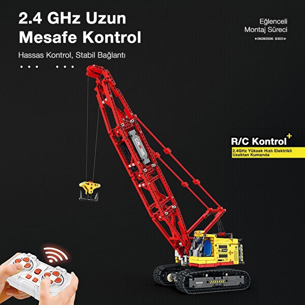 Reobrix Technic 22006 Paletli Vinç Crawler Crane Kumanda&Motorlu Yaratıcı Yapı Blok Seti Building Blocks - 1322 Parça