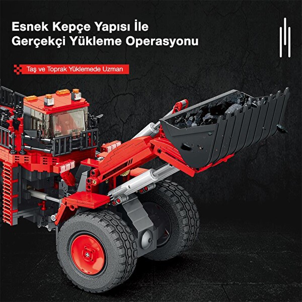 Reobrix Technic 22010 Dozer Kamyon Kumandalı&Motorlu Yaratıcı Yapı Blok Seti Building Blocks Mechanical Loader - 1876 Parça
