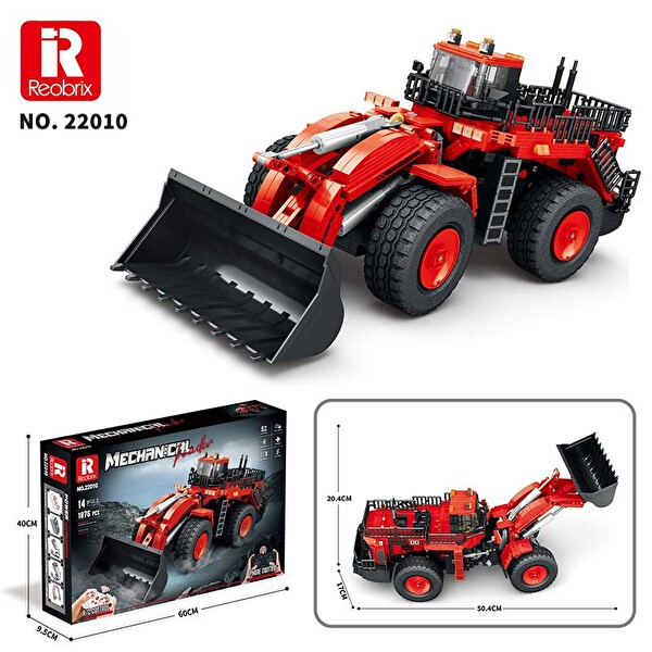 Reobrix Technic 22010 Dozer Kamyon Kumandalı&Motorlu Yaratıcı Yapı Blok Seti Building Blocks Mechanical Loader - 1876 Parça