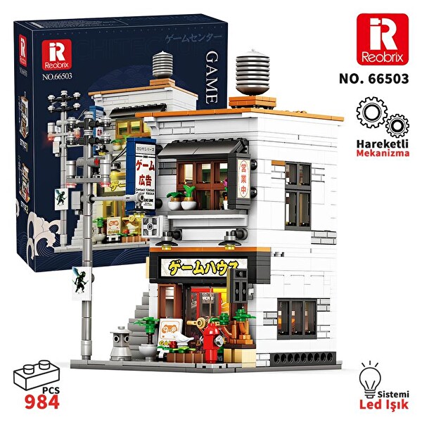 Reobrix 66503 Oyun Mağazası Yaratıcı Yapı Blok Seti Building Blocks Arcade Game Store - 984 Parça