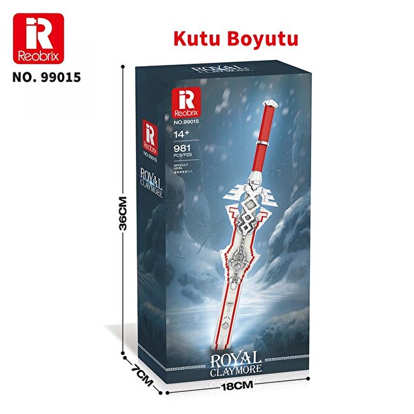 Reobrix 99015 Kraliyet Kılıcı Yaratıcı Yapı Blok Seti Building Blocks Royal Claymore - 981 Parça