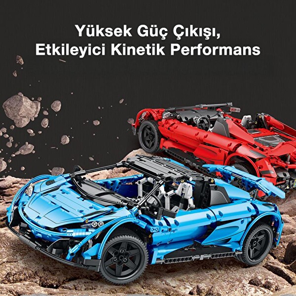 Reobrix Technic 11004-D 1/10 McLaren 675LT Spider Araba Kumanda&Motorlu Yaratıcı Yapı Blok Seti Building Blocks - 1886 Parça