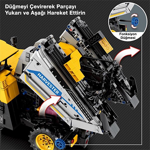 Reobrix Technic 22026 Üzüm Hasat Makinesi Grape Harvester Yaratıcı Yapı Blok Seti Building Blocks- 2206 Parça