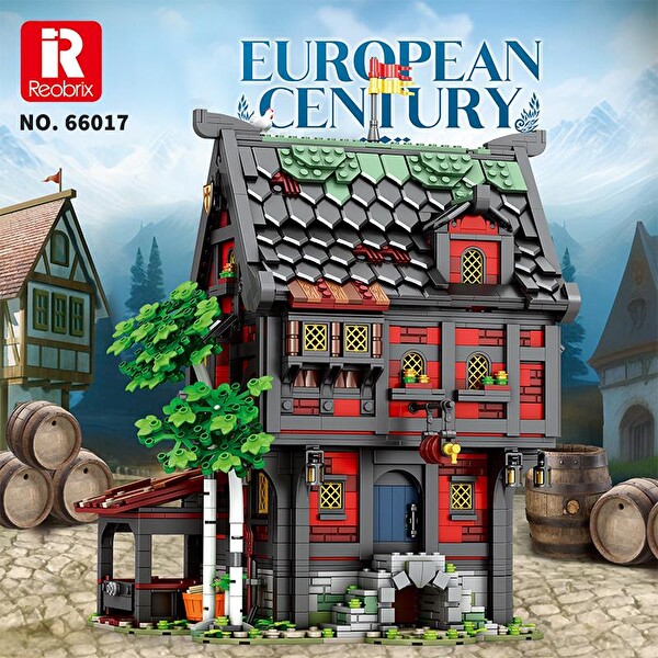 Reobrix 66017 Haçlı Hanı Yaratıcı Yapı Blok Seti Building Block Medieval Tavern The Crusader's Inn - 2953 Parça