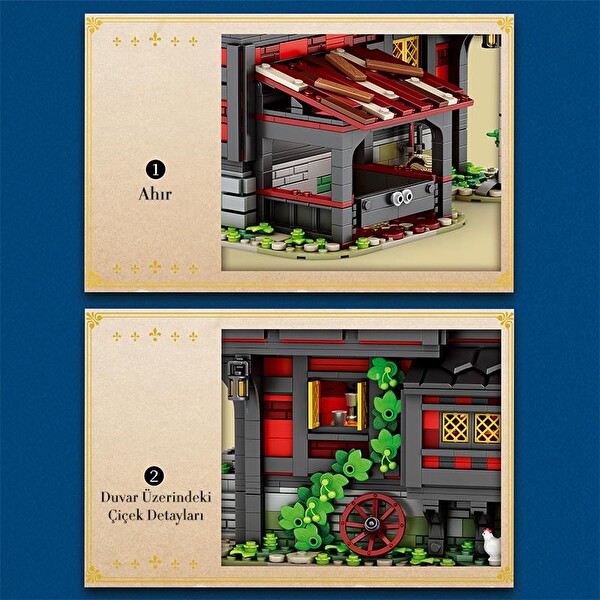 Reobrix 66017 Haçlı Hanı Yaratıcı Yapı Blok Seti Building Block Medieval Tavern The Crusader's Inn - 2953 Parça