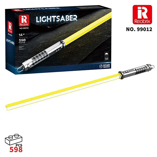 Reobrix 99012 Işın Kılıcı Sarı Yaratıcı Yapı Blok Seti Building Blocks Lightsaber - 598 Parça