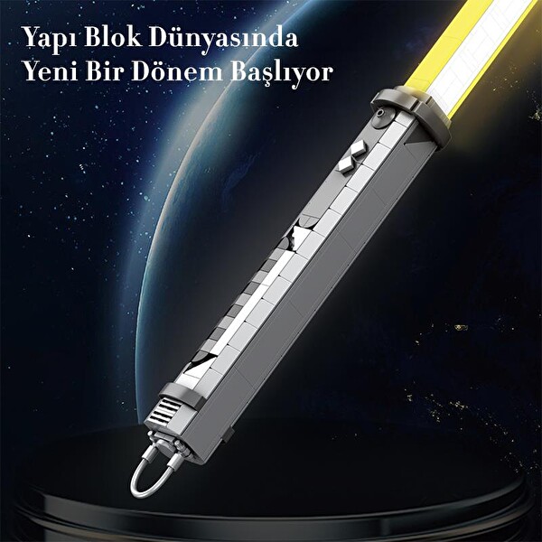 Reobrix 99012 Işın Kılıcı Sarı Yaratıcı Yapı Blok Seti Building Blocks Lightsaber - 598 Parça