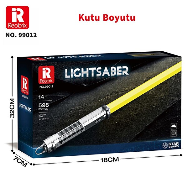 Reobrix 99012 Işın Kılıcı Sarı Yaratıcı Yapı Blok Seti Building Blocks Lightsaber - 598 Parça